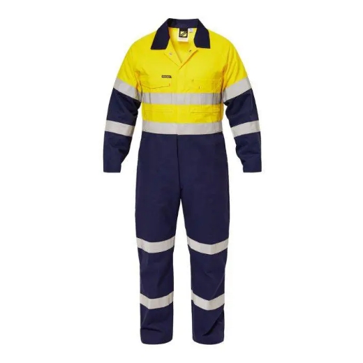 Picture of WorkCraft, Hi Vis Two Tone Cotton Drill Coveralls Industrial Laundry Reflective Tape